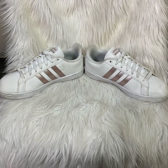 Adidas Cloudfoam Advantage Stripe White Lace-Up Sneakers 9.5 - Picture 5 of 10